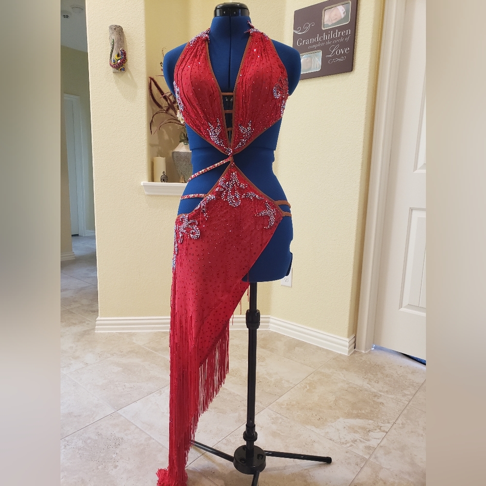 Dore Red Latin Dress size 0-2